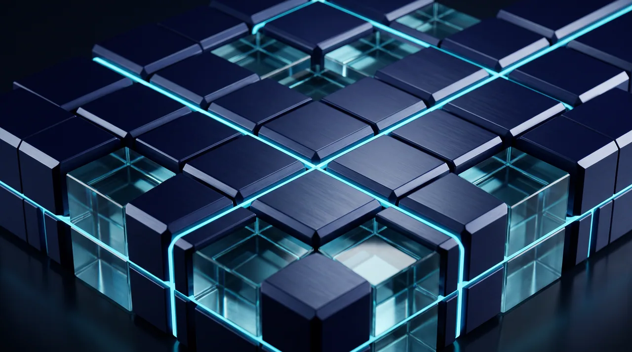 Prisk rendered as a precision object in cyan light